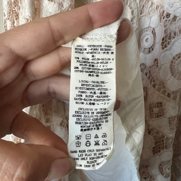 Free People Just Like Honey Ivory Lace Midi Dress Size 0 - Picture 8 of 8